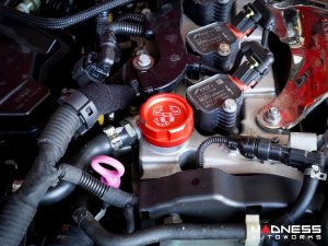 FIAT 124 Oil Cap - CFP - Red Anodized Billet - w/ Scorpion Logo